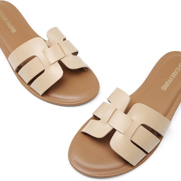 Women's Slide Sandals Flat Sandals Slides - Picture 5 of 8